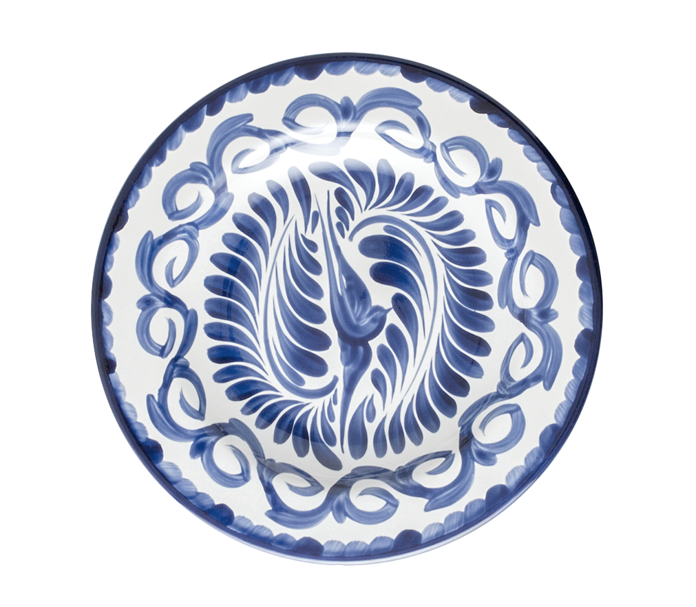 PLATO SOPERO 23 CM ANFORAORA BLANCO - Mexican handcrafted product