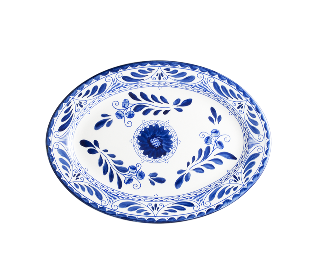 PLATON OVALADO 27 CM ANFORAORA TALAVERA - Mexican handcrafted product