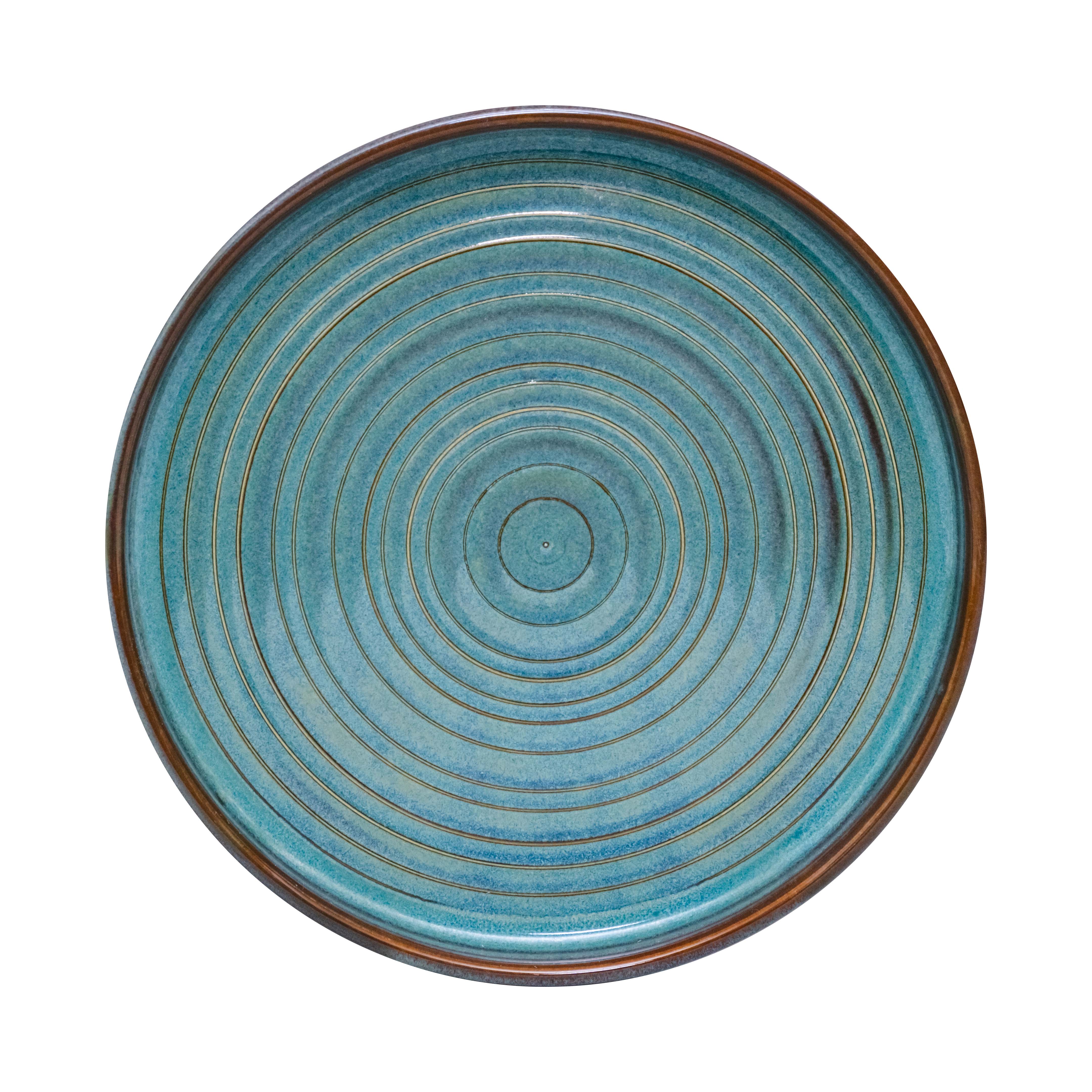 PLATO TRINCHE 27 MEDITERRANEO CON RELIEVE CARIBE - Mexican handcrafted product