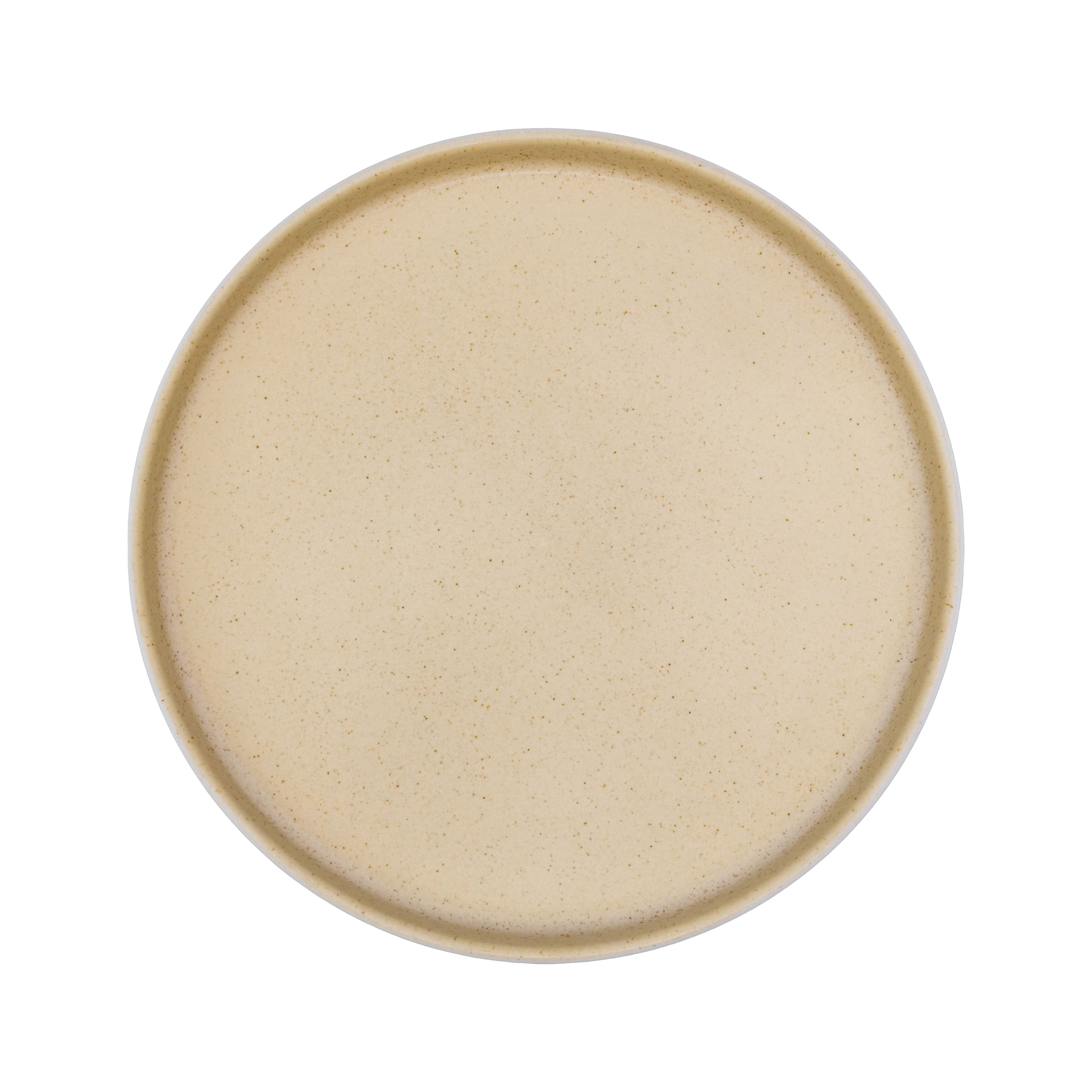 PLATO TRINCHE 23 CM MEDITERRÁNEO ARENA MATE/BLANCO MATE - Mexican handcrafted product