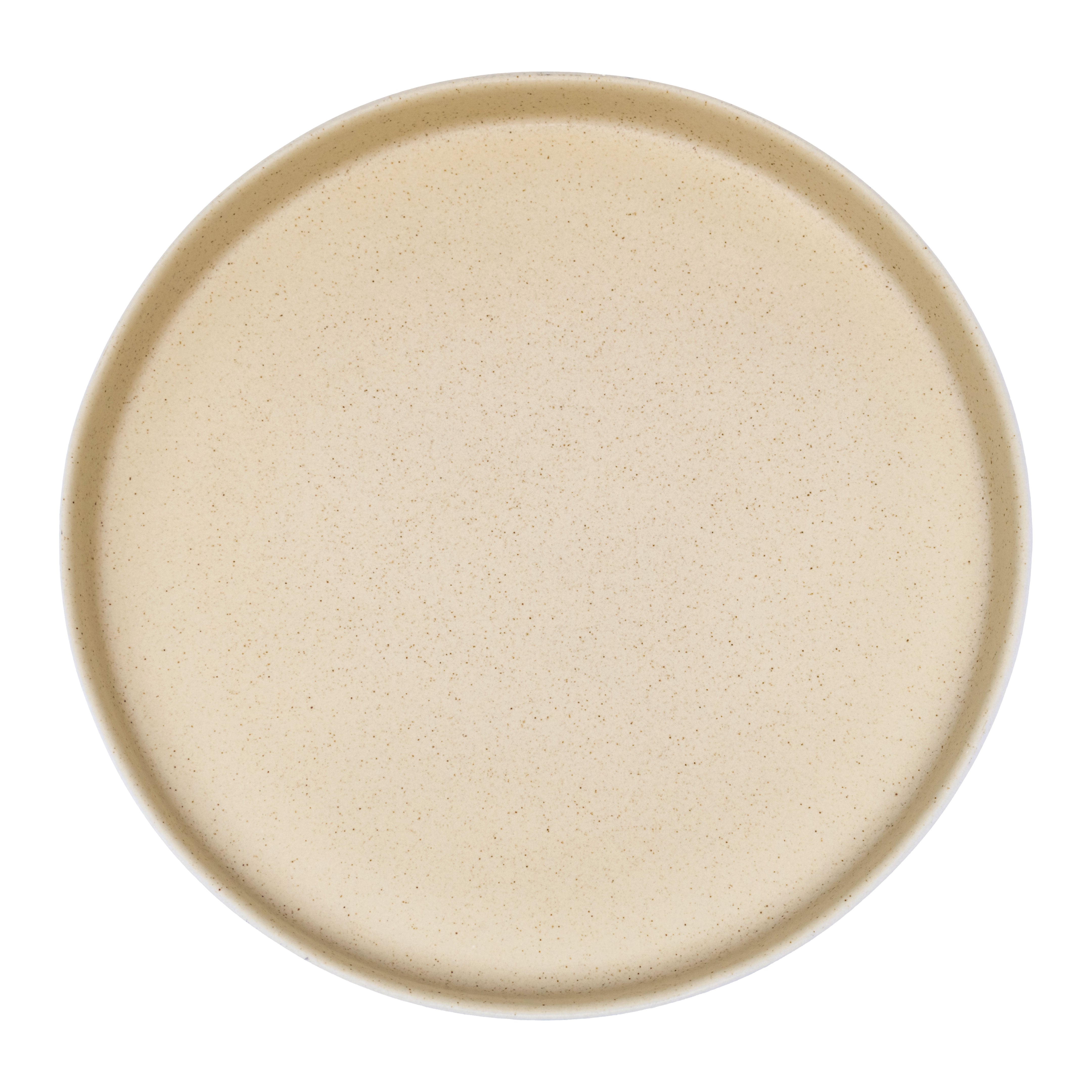 PLATO TRINCHE 27 CM MEDITERRÁNEO ARENA MATE/BLANCO MATE - Mexican handcrafted product